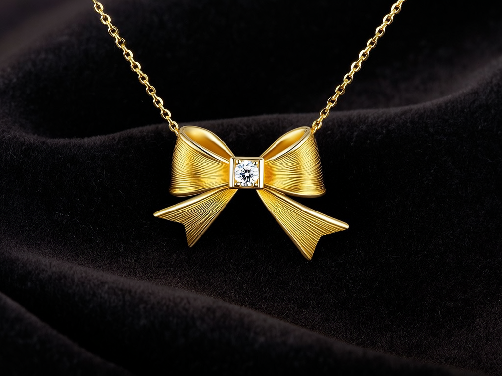 黄金蝴蝶结项链图片